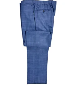 Isaia Mens Blue Windowpane Fully-Canvassed Notch Lapel Slim Fit 2-Button Wool Suit - 44L