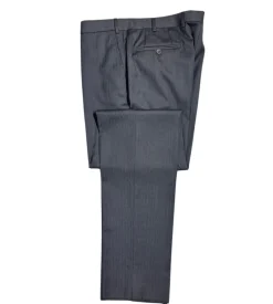 Isaia Mens Charcoal Gray Tonal Stripe Fully-Canvassed Notch Lapel Slim Fit 2-Button Wool Suit - 44L