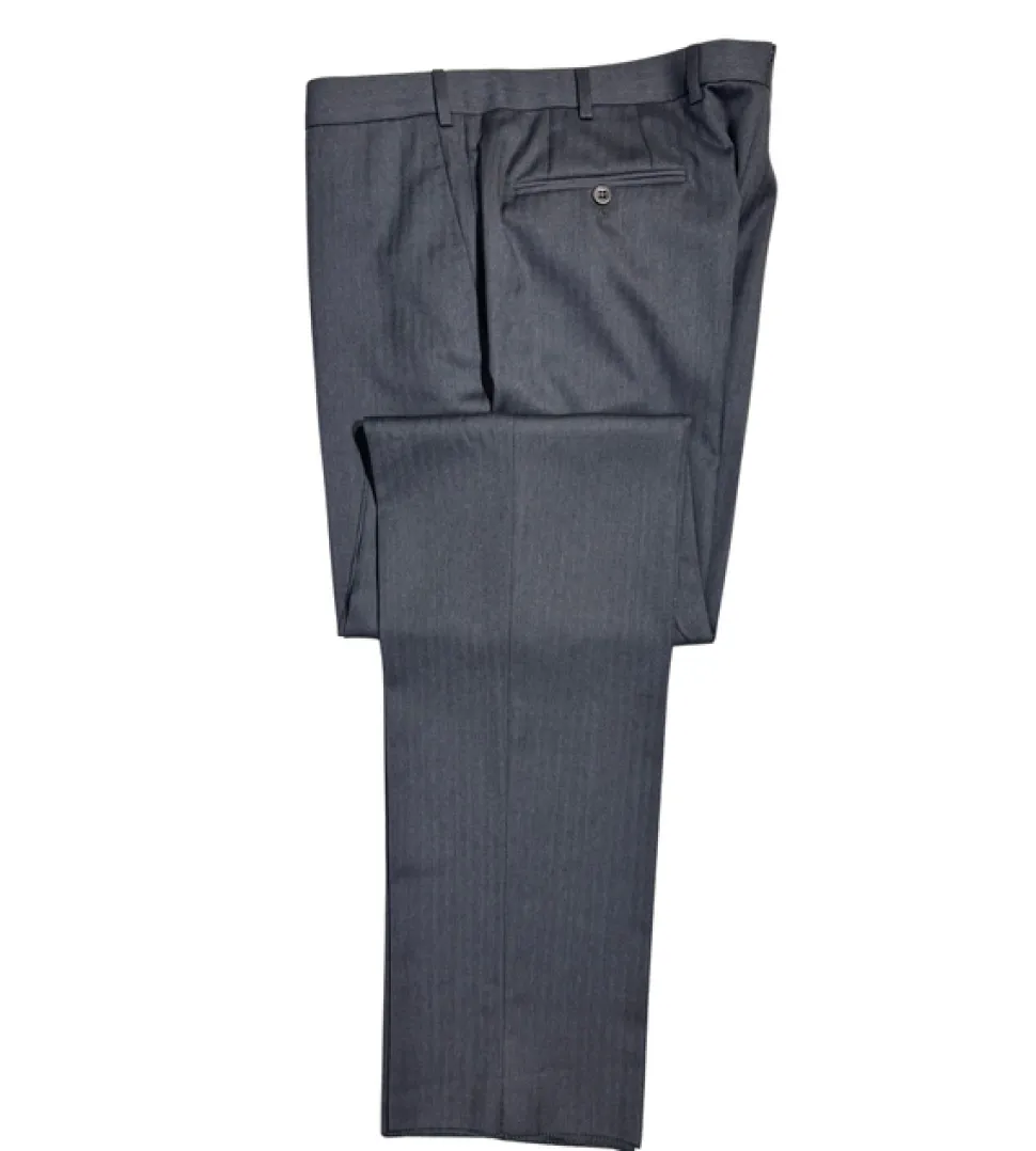 Isaia Mens Charcoal Gray Tonal Stripe Fully-Canvassed Notch Lapel Slim Fit 2-Button Wool Suit - 44L