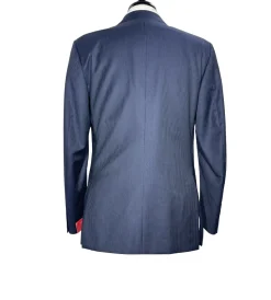Isaia Mens Dark Navy Pinstripe Fully-Canvassed Notch Lapel Classic Fit 2-Button Wool Suit - 40R