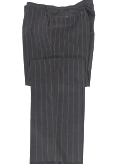 Isaia Mens 46L Drop 8 Gray Striped 150s Wool Silk Blend Slim Fit 2 Piece Suit