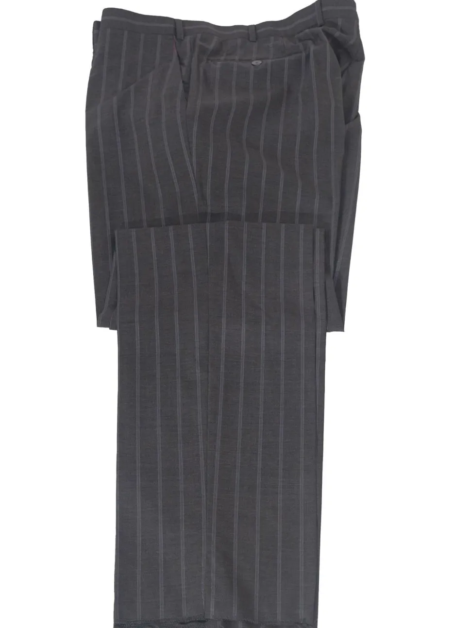 Isaia Mens 46L Drop 8 Gray Striped 150s Wool Silk Blend Slim Fit 2 Piece Suit