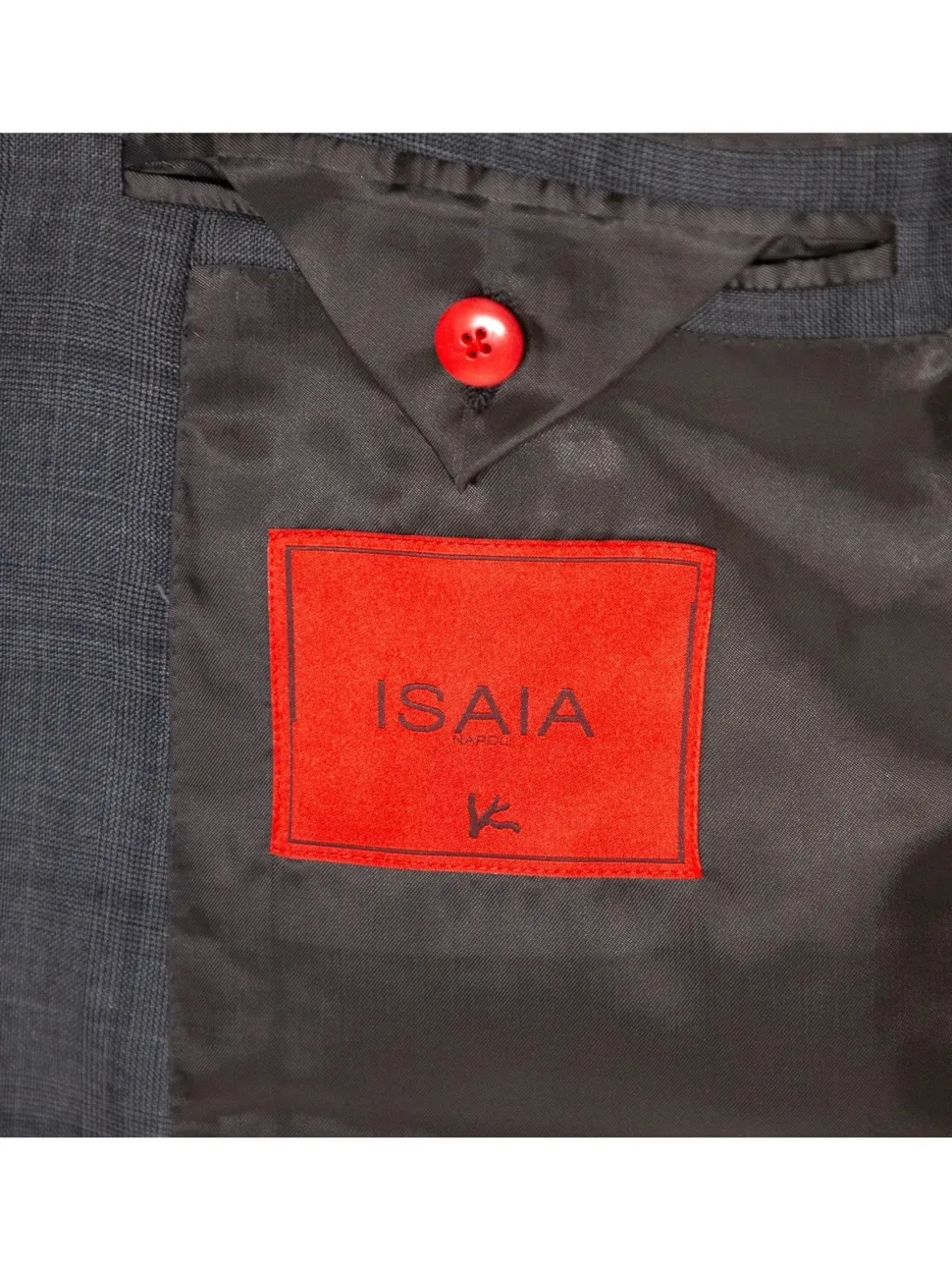 Isaia Mens 44R Drop 8 Gray Check 100% Wool Slim Fit 2 Piece Suit