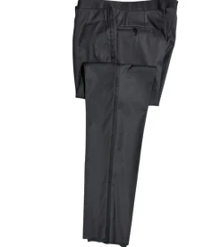 Isaia Mens Solid Dark Charcoal Fully-Canvassed Peak Lapel Classic Fit 1-Button Wool Tuxedo - 44R