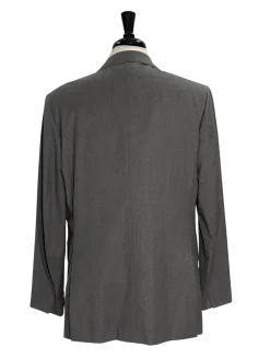 Isaia Solid Gray 100% Wool Suit 44R