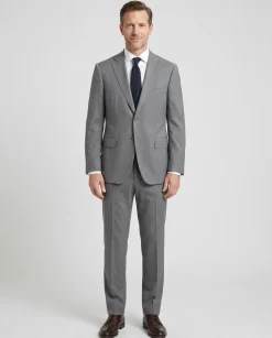 Isaia Solid Gray 100% Wool Suit 44R