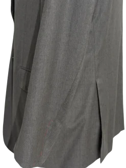Isaia Solid Gray 100% Wool Suit 44R