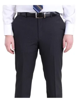 Italiano Guabello Fabric Slim Fit Gray Check Super 150's Wool Suit Made In Italy