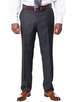 Italiano Men's Blue Sharkskin Ermenegildo Zegna Cloth Wool Slim Fit Suit