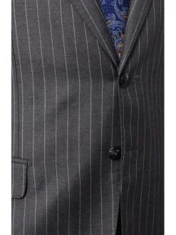 Italiano Men's Gray Pinstripe Wool Slim Fit Suit