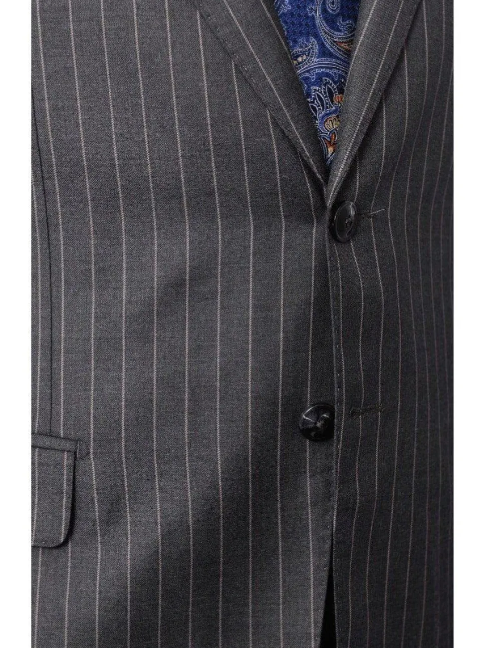 Italiano Men's Gray Pinstripe Wool Slim Fit Suit