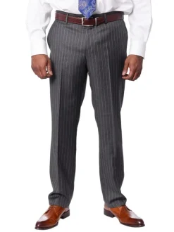 Italiano Men's Gray Pinstripe Wool Slim Fit Suit
