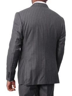 Italiano Men's Gray Pinstripe Wool Slim Fit Suit