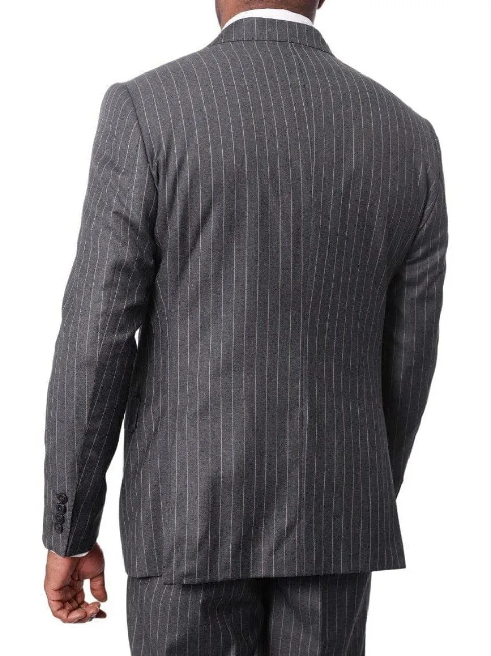 Italiano Men's Gray Pinstripe Wool Slim Fit Suit