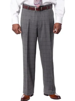 Italiano Mens Gray Windowpane 100% Zegna Wool Slim Fit 2 Piece Suit