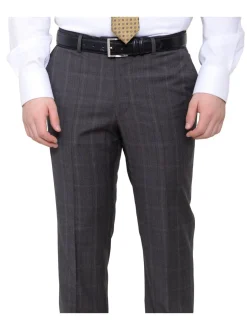 Italiano Slim Fit Brown Plaid Super 150's Cerruti Wool Suit Made In Italy