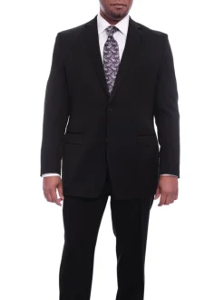 I Uomo Classic Fit Black Two Button Wool Suit