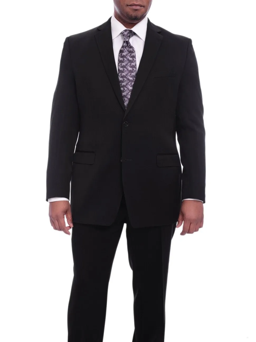 I Uomo Classic Fit Black Two Button Wool Suit
