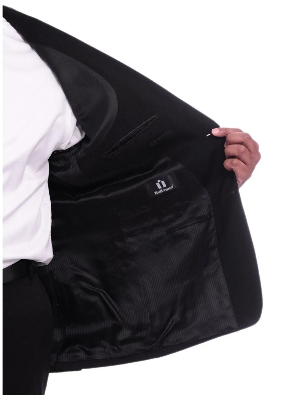 I Uomo Classic Fit Black Two Button Wool Suit