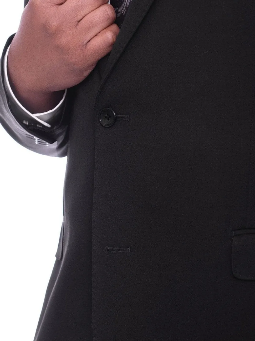 I Uomo Classic Fit Black Two Button Wool Suit