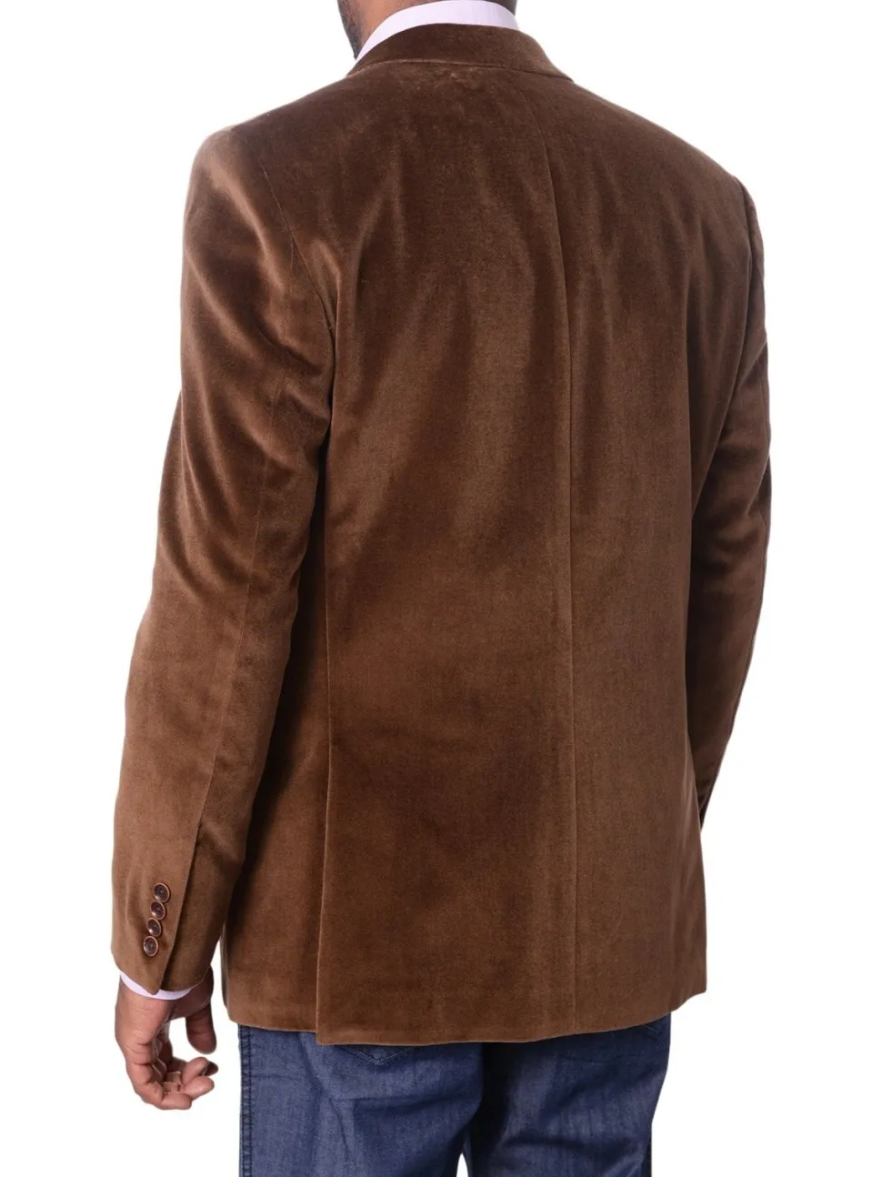 I Uomo Mens Brown Velour 100% Cotton Regular Fit 2 Button Blazer Sport Coat