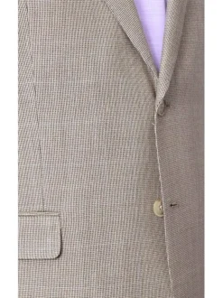 I Uomo Mens Tan Silk Wool Blend Regular Fit Blazer Sportcoat