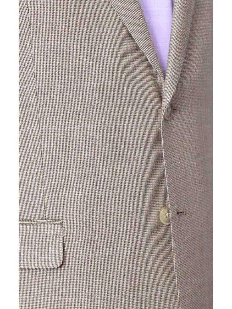 I Uomo Mens Tan Silk Wool Blend Regular Fit Blazer Sportcoat