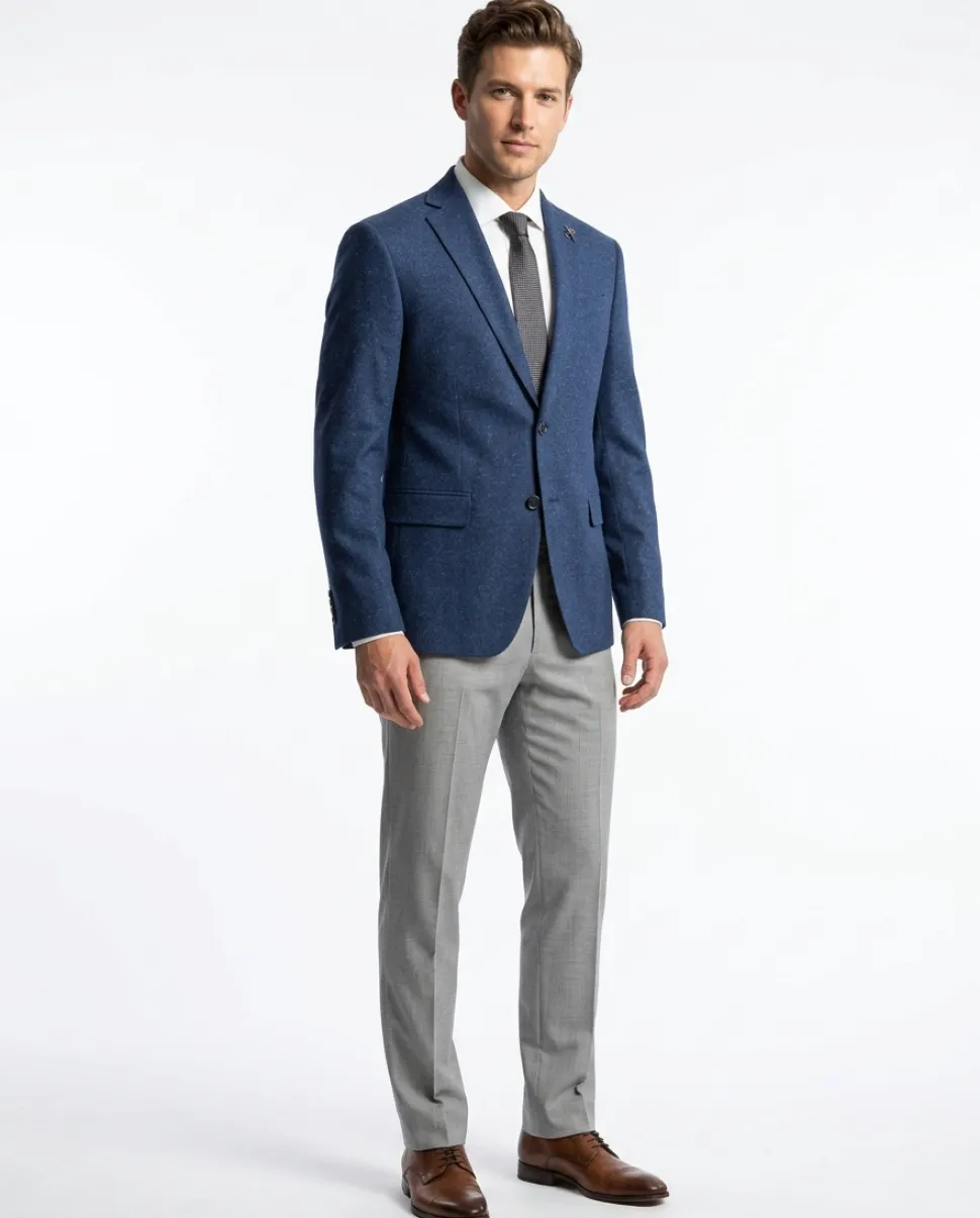 John Varvatos BLEECKER Blue Two Button Stretch Wool Blend Blazer