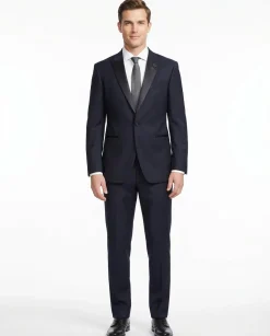 John Varvatos Bleecker Half-Canvassed Mens Navy Tuxedo