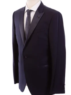 John Varvatos Bleecker Half-Canvassed Mens Navy Tuxedo