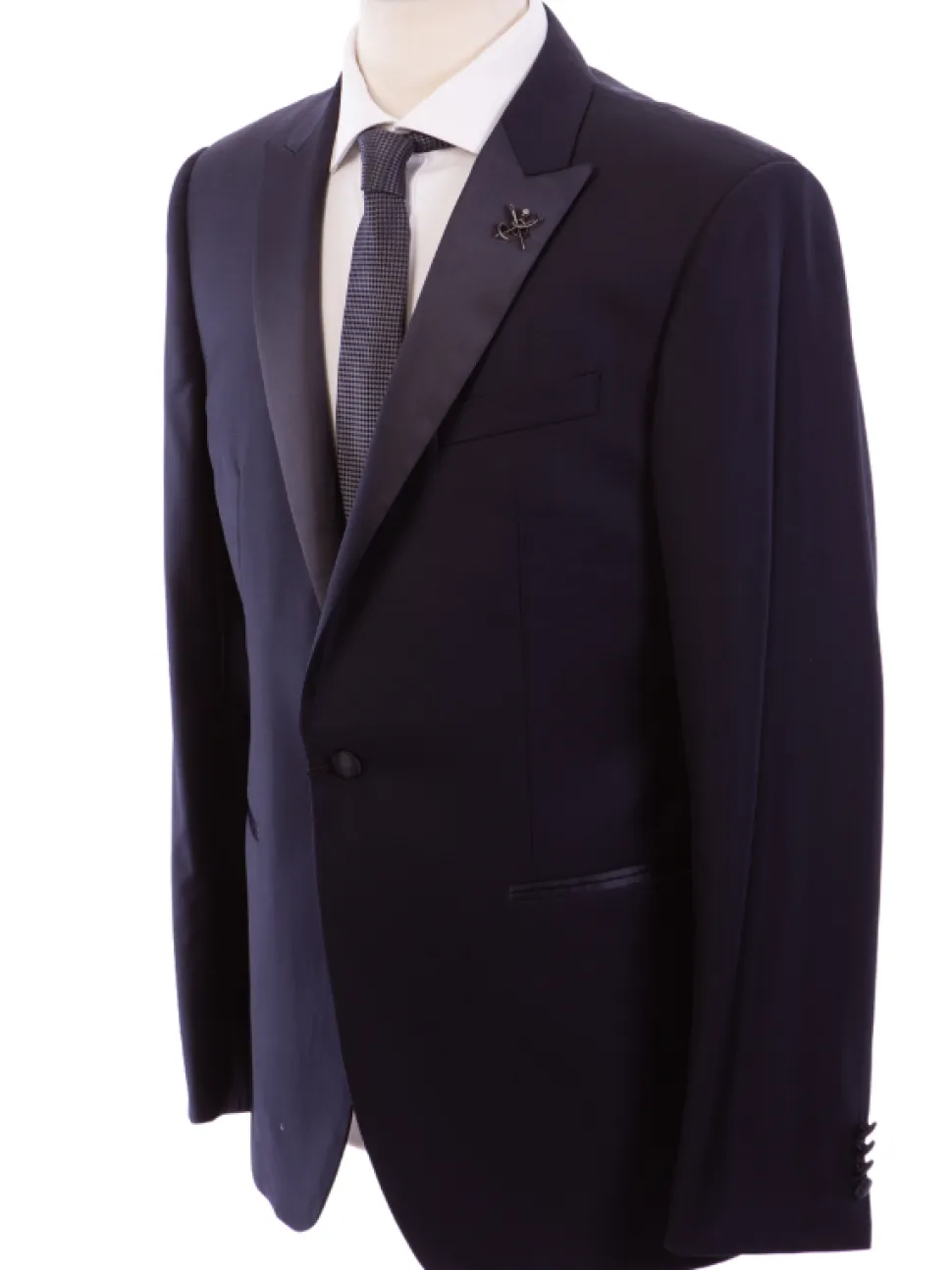 John Varvatos Bleecker Half-Canvassed Mens Navy Tuxedo