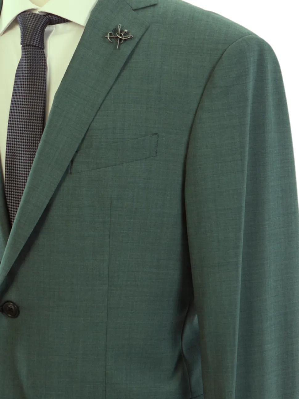 John Varvatos BLEECKER Half-Canvassed Green Two Button 100% Wool Blazer