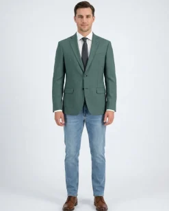 John Varvatos BLEECKER Half-Canvassed Green Two Button 100% Wool Blazer