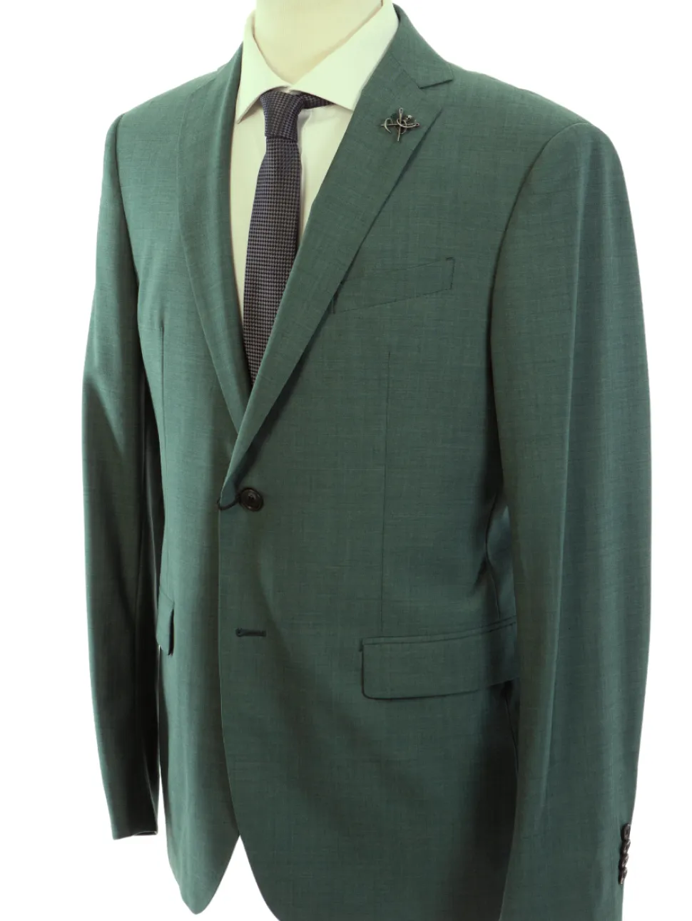 John Varvatos BLEECKER Half-Canvassed Green Two Button 100% Wool Blazer