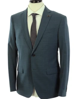 John Varvatos BLEECKER Half-Canvassed Green Two Button Wool Blend Blazer