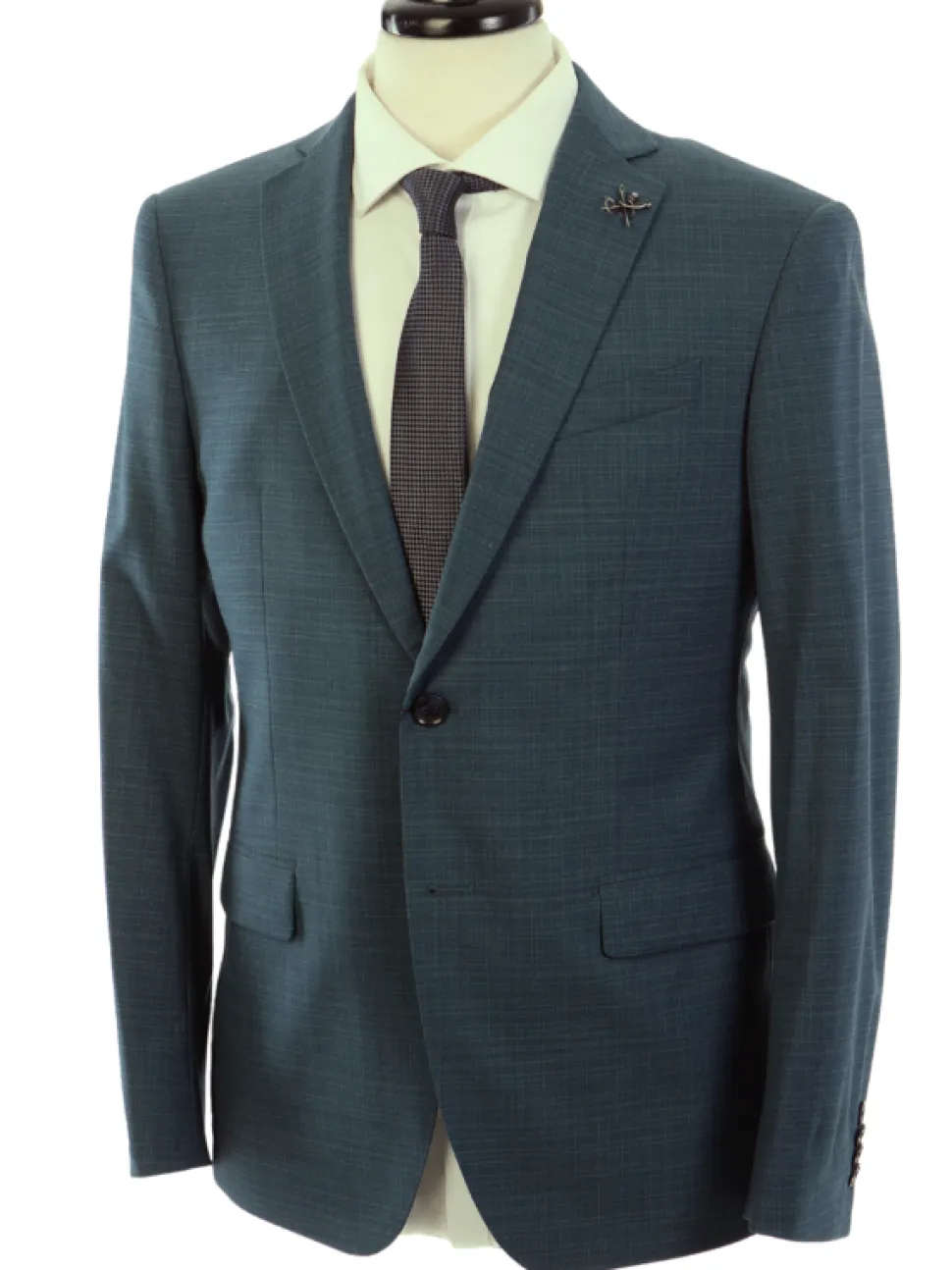 John Varvatos BLEECKER Half-Canvassed Green Two Button Wool Blend Blazer