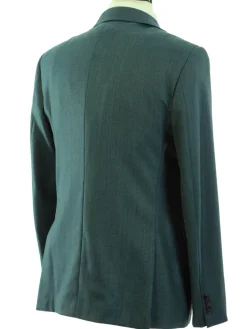 John Varvatos BOND Half-Canvassed Green Herringbone Two Button 100% Wool Blazer