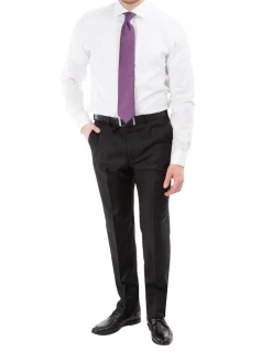 John Varvatos Half-Canvassed Black Two Button Wool Blend Suit