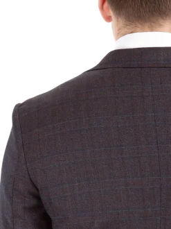 John Varvatos Half-Canvassed Burgundy Two Button Wool Blend Suit