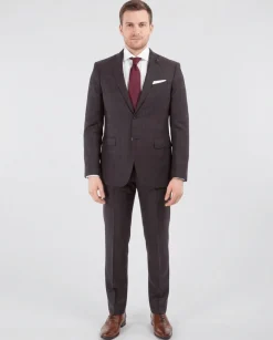 John Varvatos Half-Canvassed Burgundy Two Button Wool Blend Suit