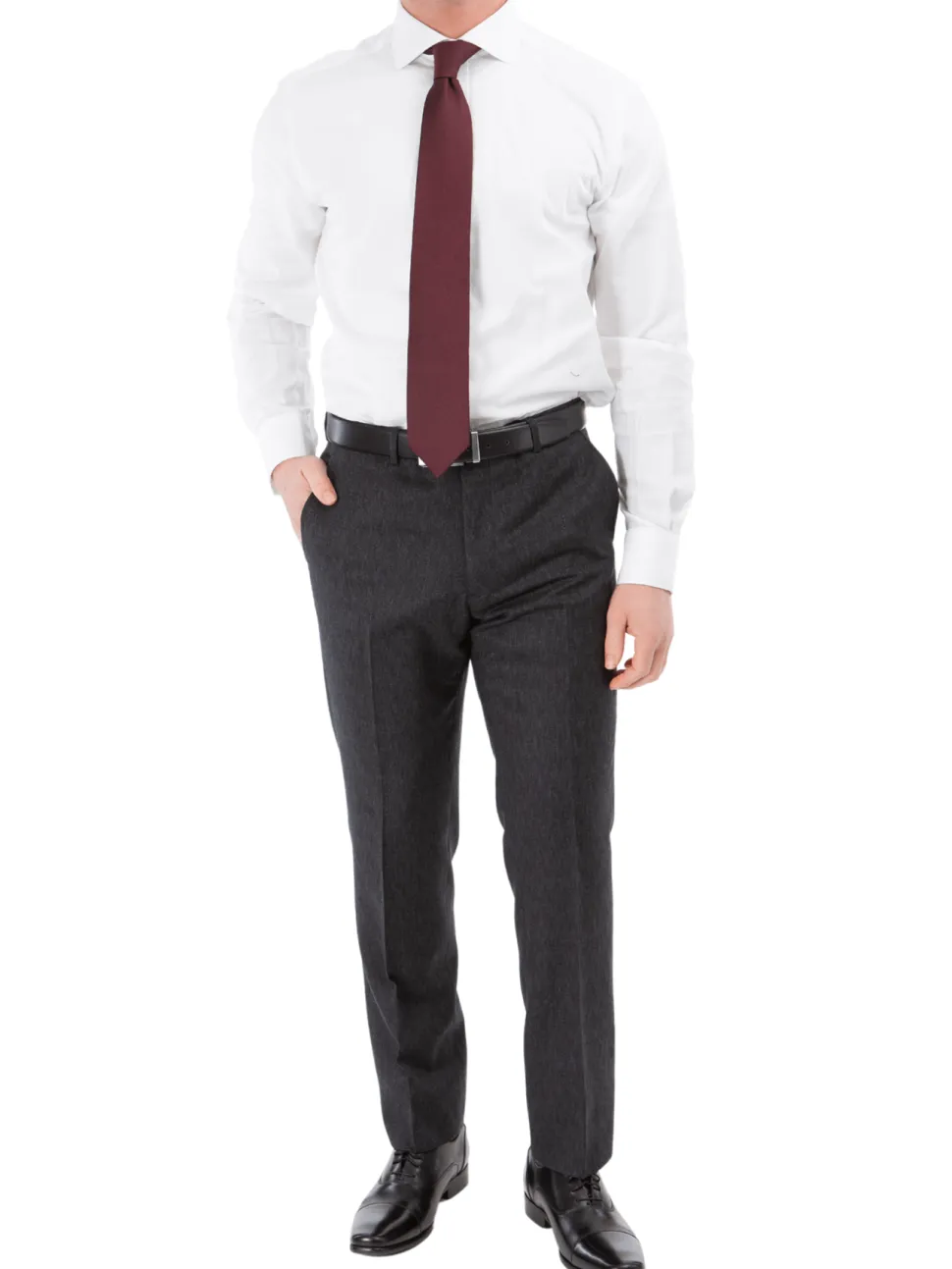 John Varvatos Half-Canvassed Charcoal Two Button Wool Blend Suit