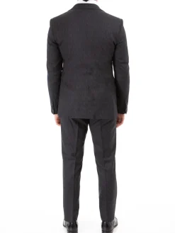 John Varvatos Half-Canvassed Charcoal Two Button Wool Blend Suit