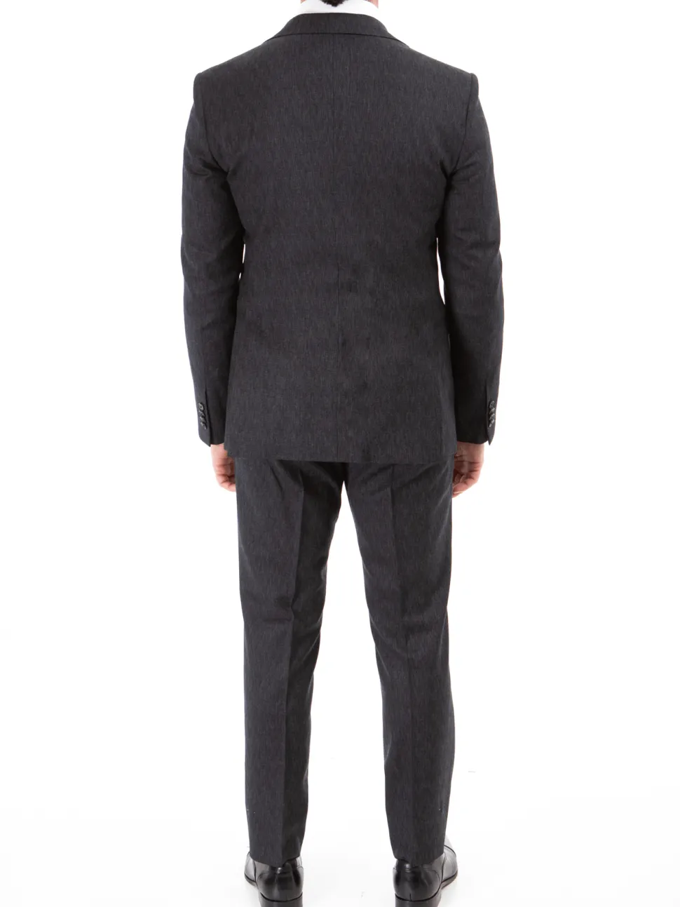 John Varvatos Half-Canvassed Charcoal Two Button Wool Blend Suit