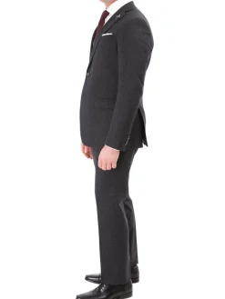 John Varvatos Half-Canvassed Charcoal Two Button Wool Blend Suit