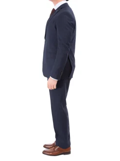 John Varvatos Half-Canvassed Navy Two Button Wool Blend Suit