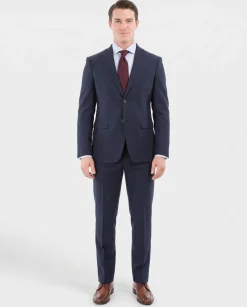 John Varvatos Half-Canvassed Navy Two Button Wool Blend Suit