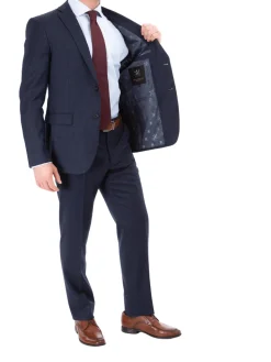 John Varvatos Half-Canvassed Navy Two Button Wool Blend Suit