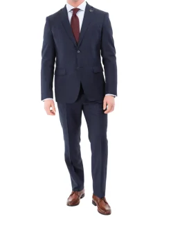 John Varvatos Half-Canvassed Navy Two Button Wool Blend Suit