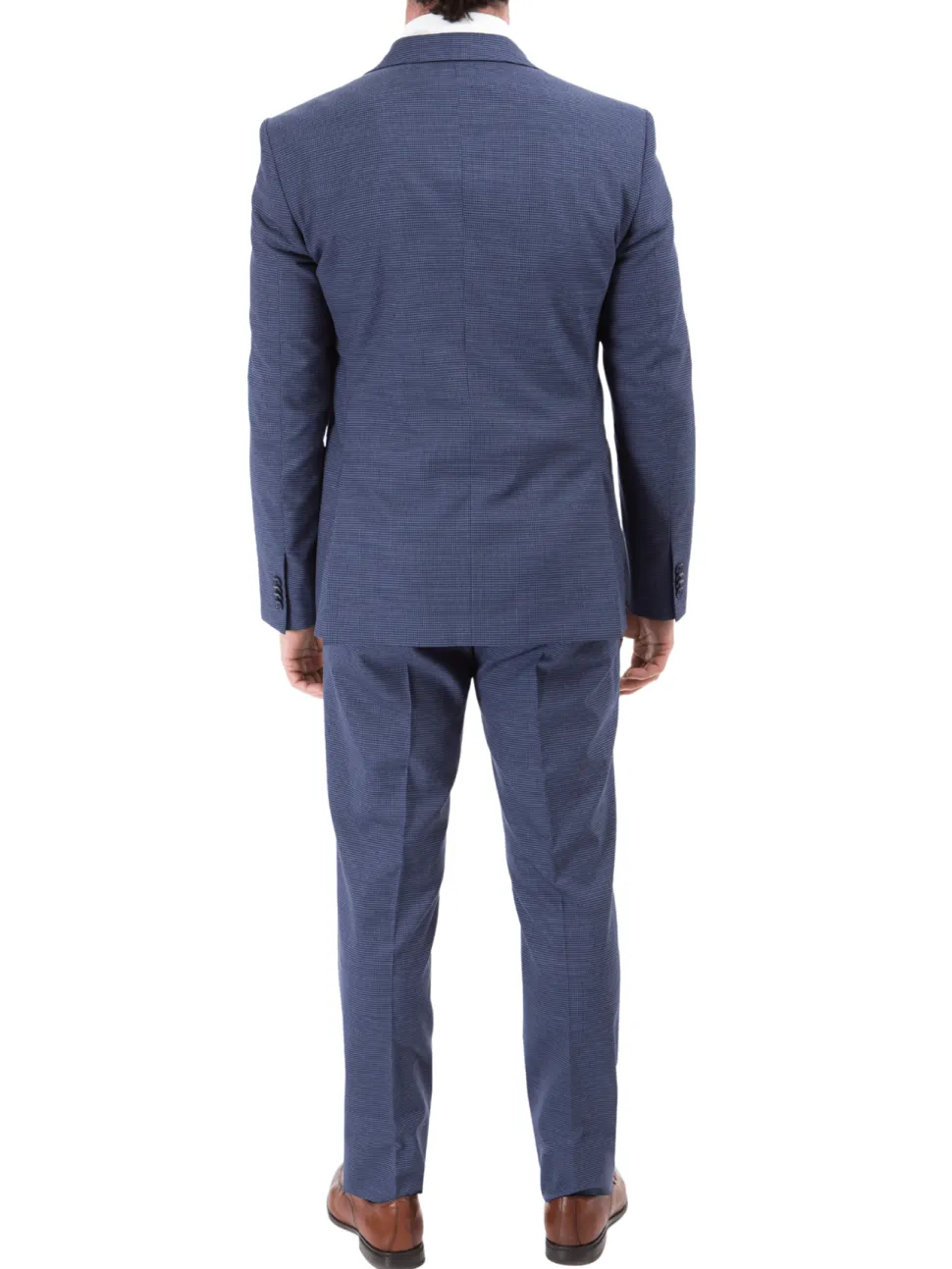 John Varvatos Half-Canvassed Blue Two Button Wool Blend Suit
