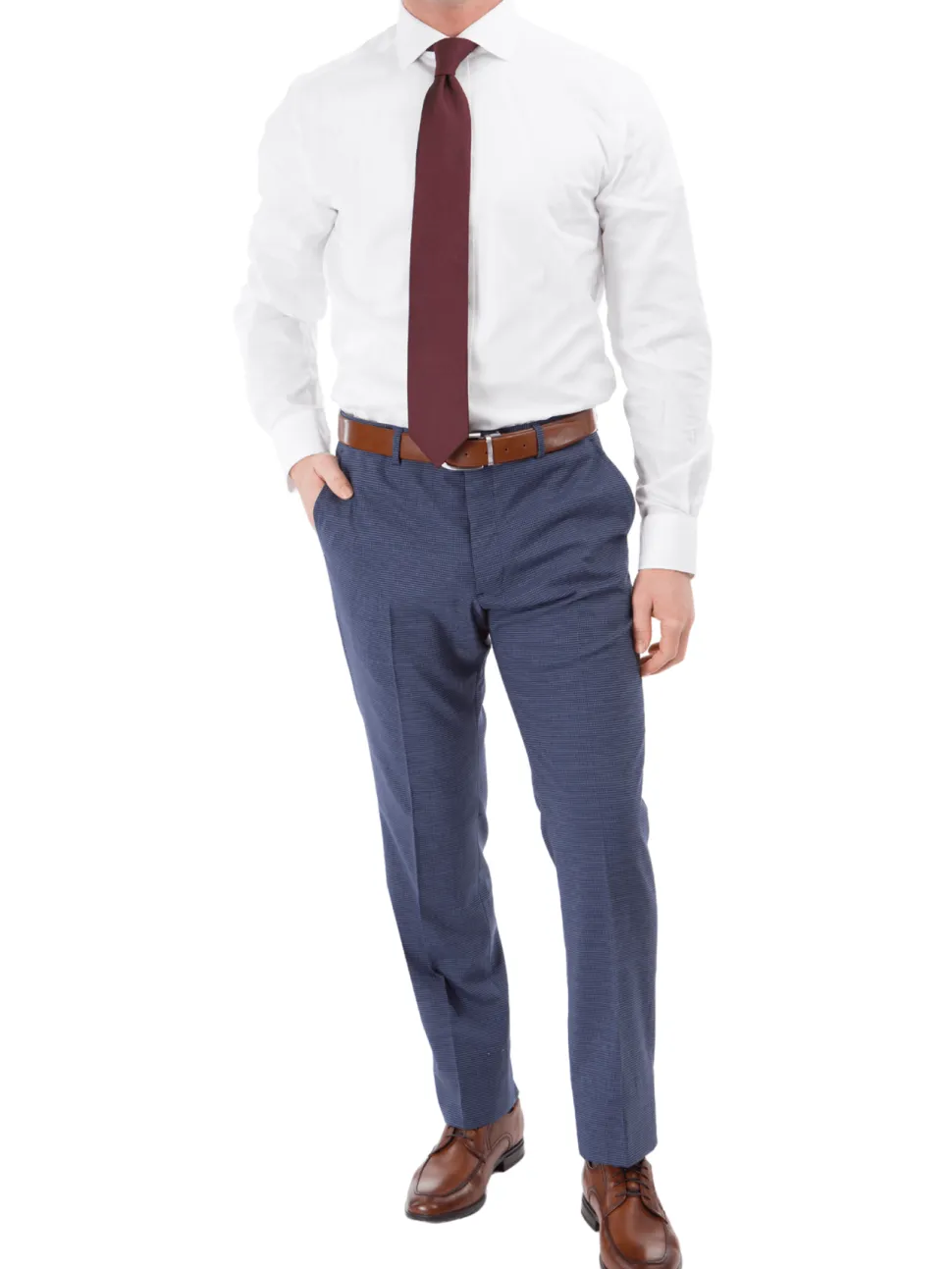 John Varvatos Half-Canvassed Blue Two Button Wool Blend Suit